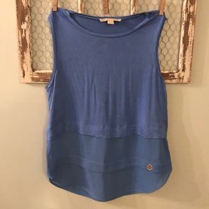 Michael Kors Tiered Tank Blue Size Small